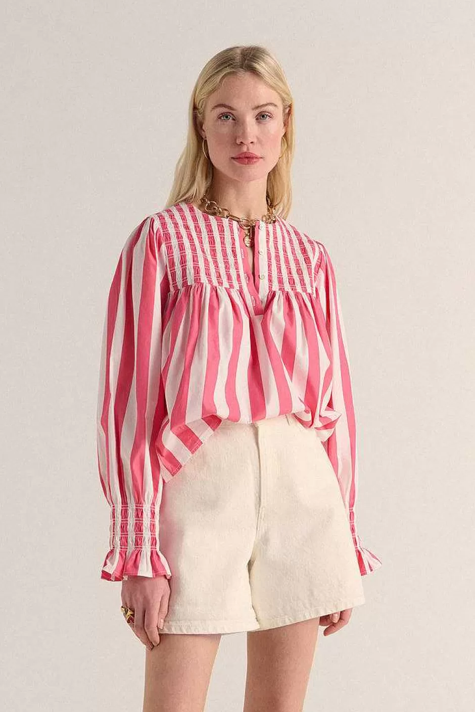 Balzac Blouse Ophelie Rayures Rose^Femme Chemises Et Blouses