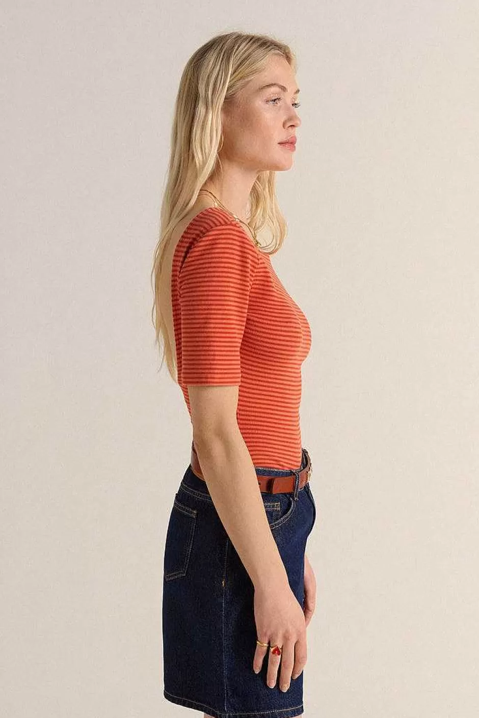 Balzac Body Heureuse Rayures Rouge Et Orange^Femme Tee-Shirts Et Bodies