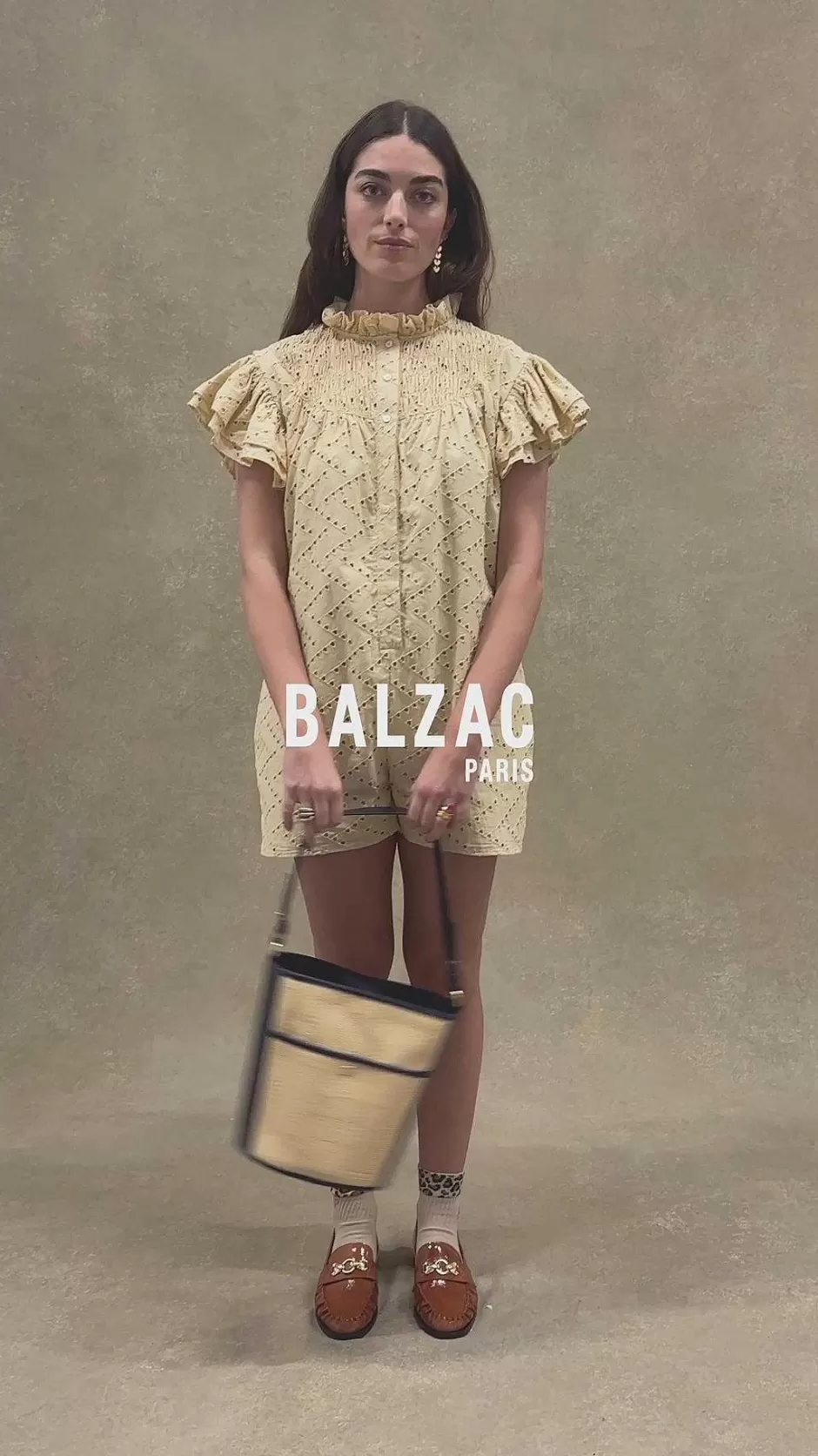 Balzac Combishort Jade Broderie Anglaise Beige^Femme Combinaisons