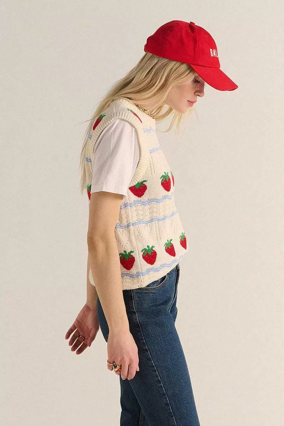 Balzac Pull Priska Ecru Et Fraises Rouges^Femme Pulls Et Cardigans