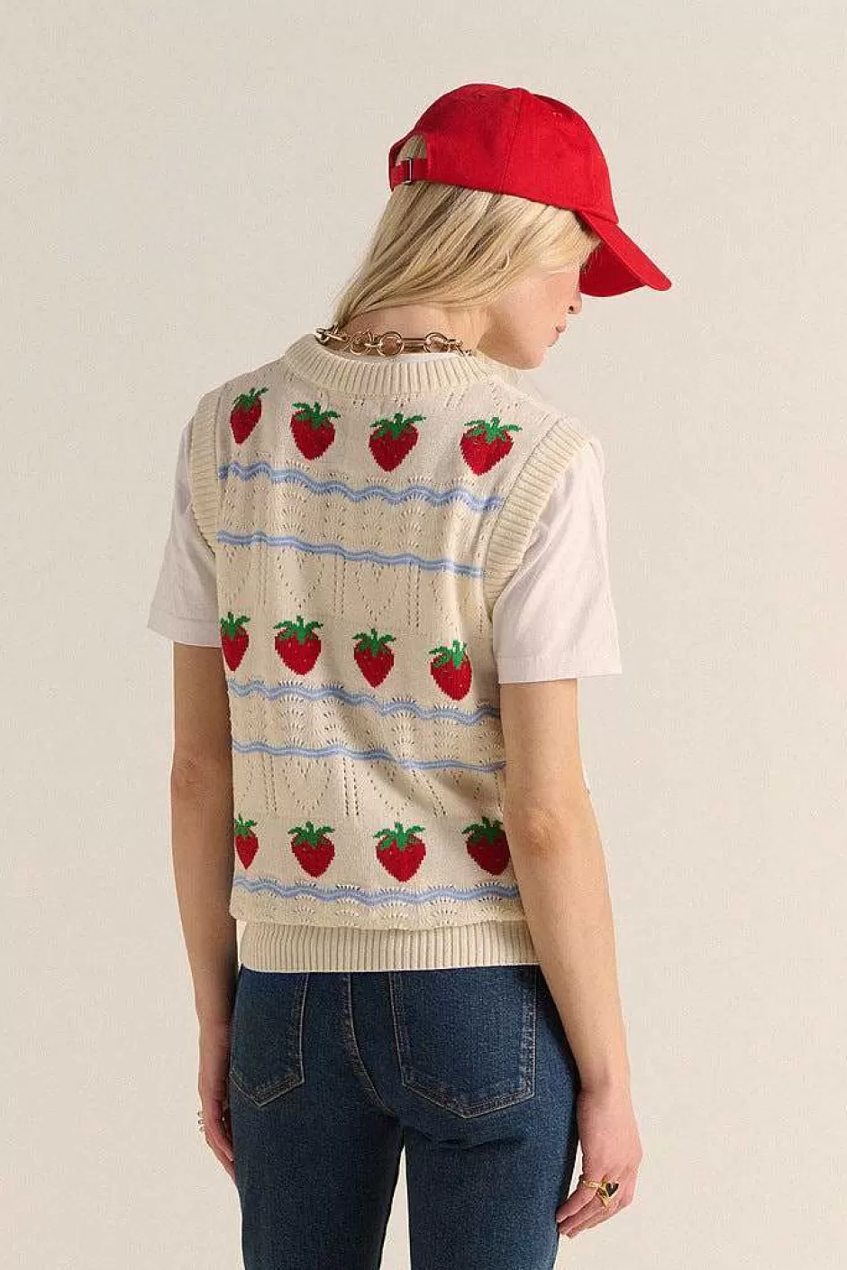 Balzac Pull Priska Ecru Et Fraises Rouges^Femme Pulls Et Cardigans