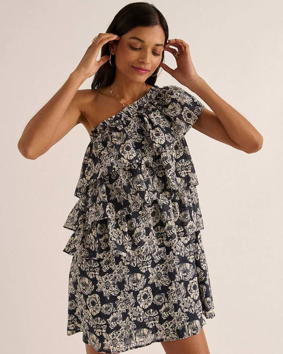 Balzac Robe Nouba Imprime Flower Party Marine Et Ecru^Femme Robes