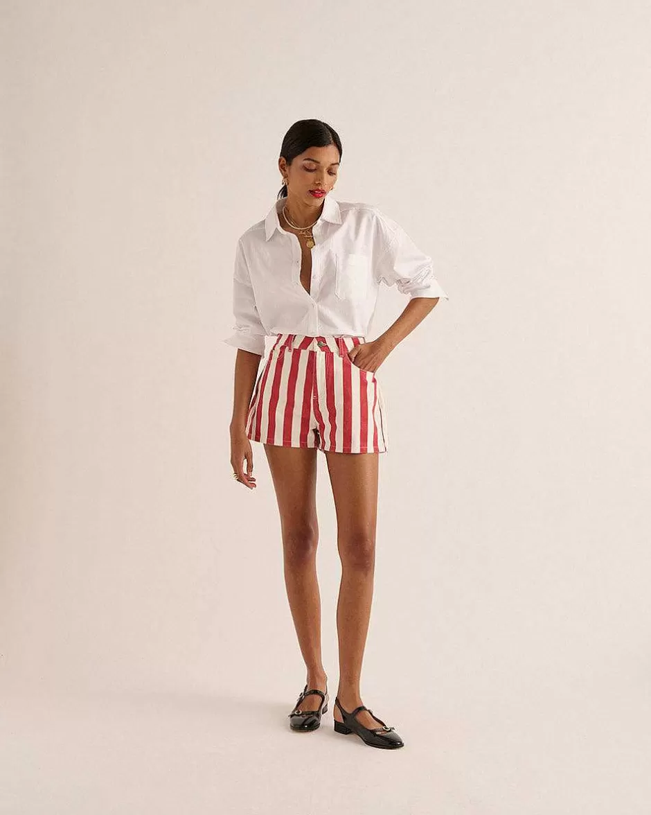 Balzac Short Triomphe Rayures Rouge Et Blanc^Femme Jupes Et Shorts