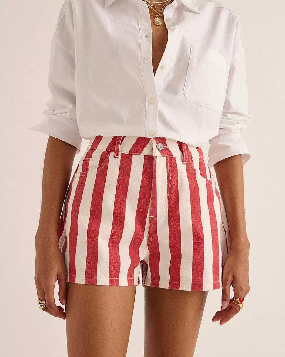 Balzac Short Triomphe Rayures Rouge Et Blanc^Femme Jupes Et Shorts